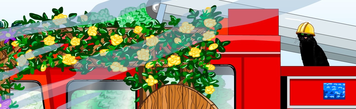 Buddy on the fire engine